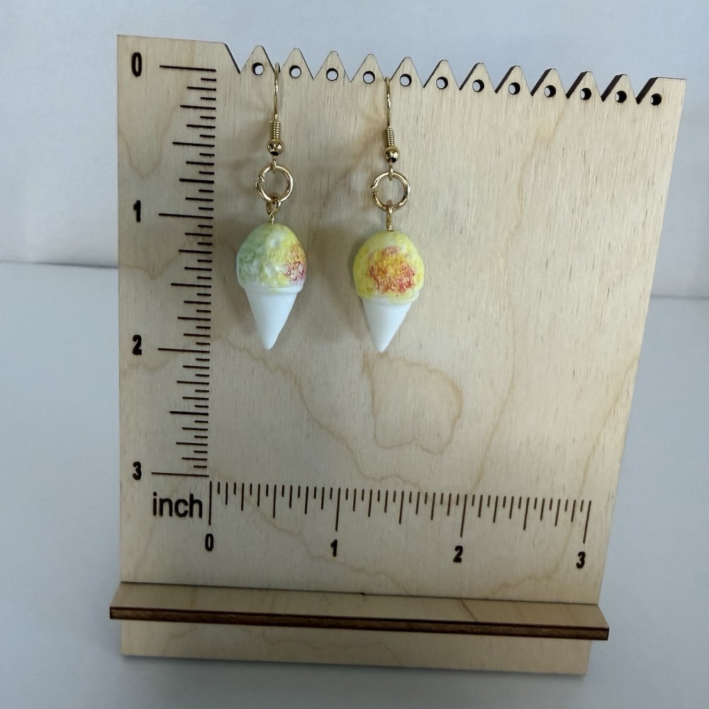 Snowcone Fair Treat Dangle Drop Earrings Cute Novelty Jewelry‎ Nickel Free - Picture 2 of 4